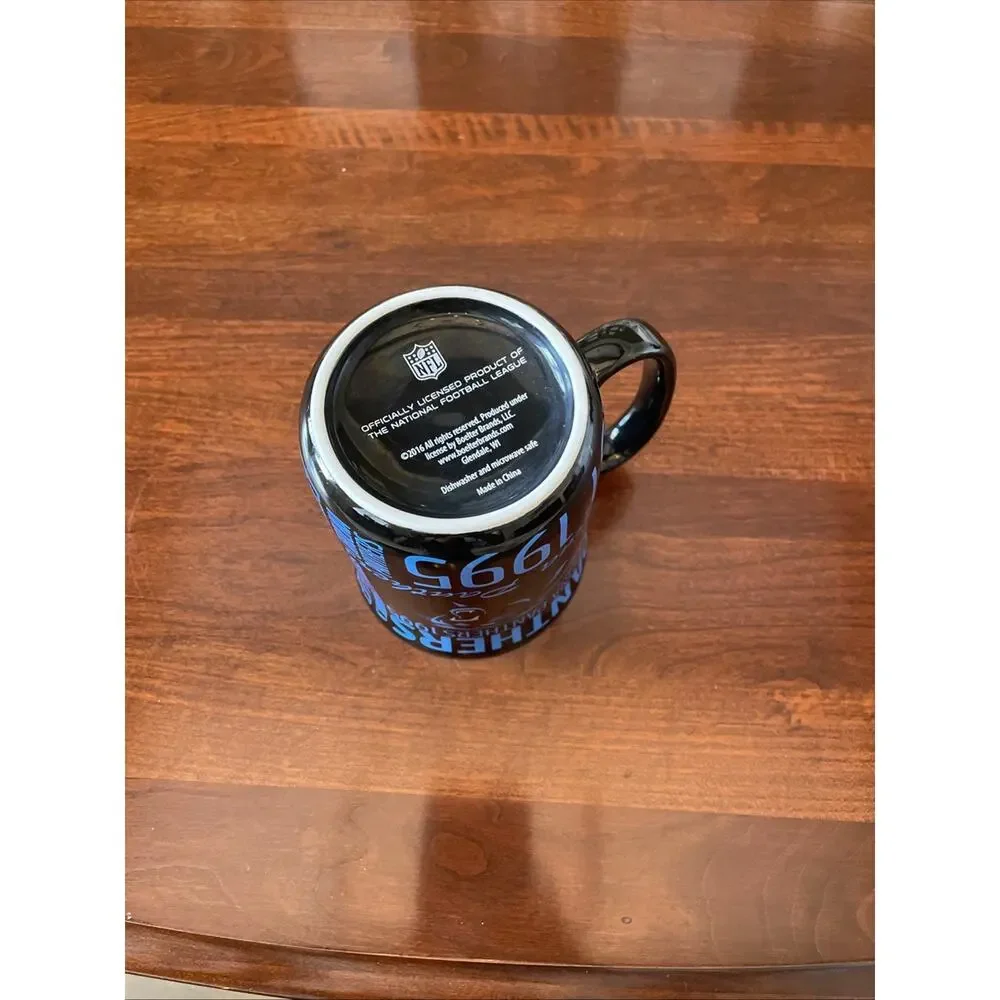 Boelter Brands NFL 14oz Ceramic Relief Sculpted Coffee Mug Carolina Panthers